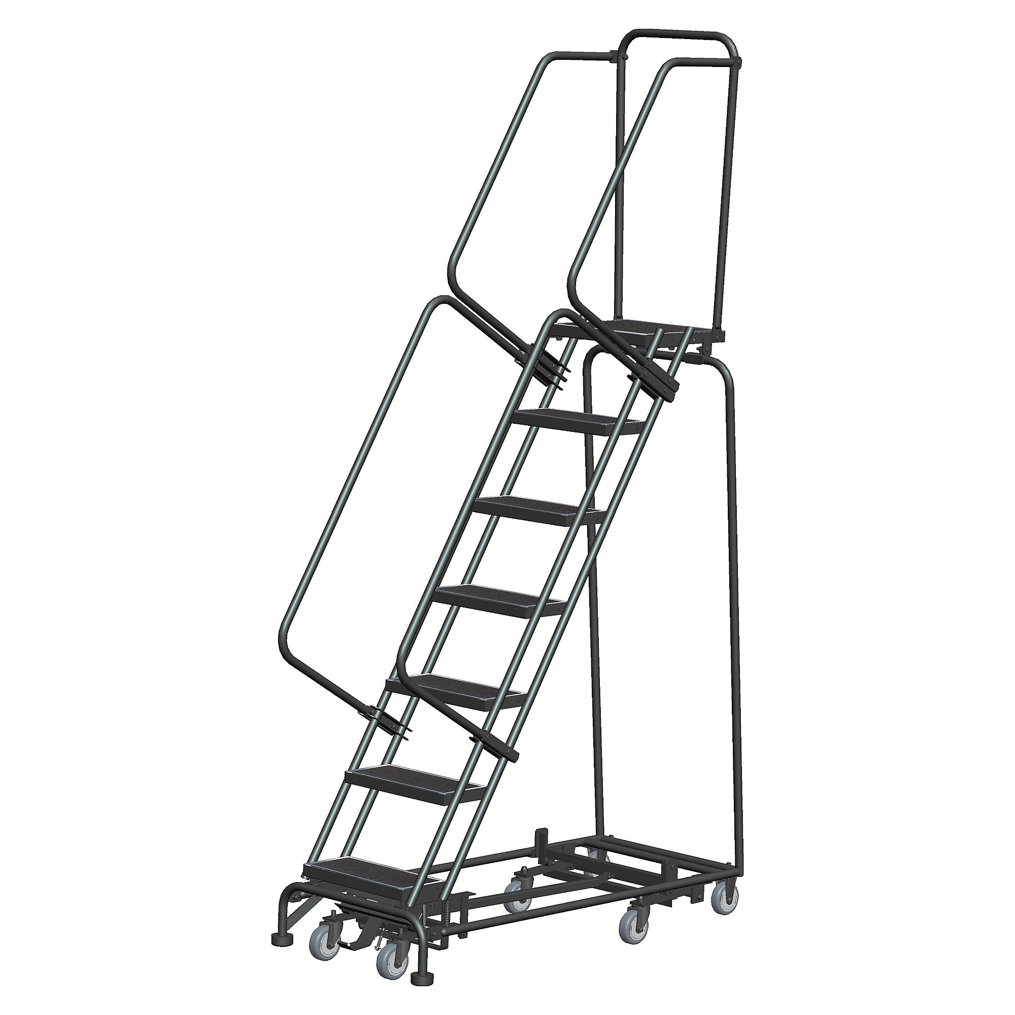 Ballymore, Rolling Ladder, Overall Height 103 in, Steps 7, Material Steel, Model# WA-AD-072414P